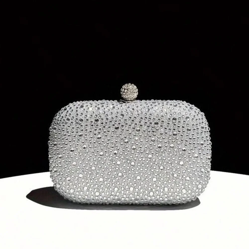 Elegant Red Crystal Evening Clutch